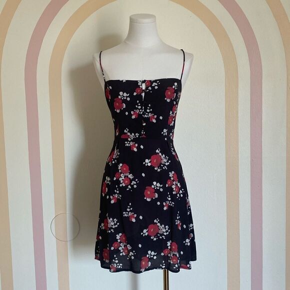 Free People Red & Black Qt Mini Dress Size Small - Picture 4 of 16